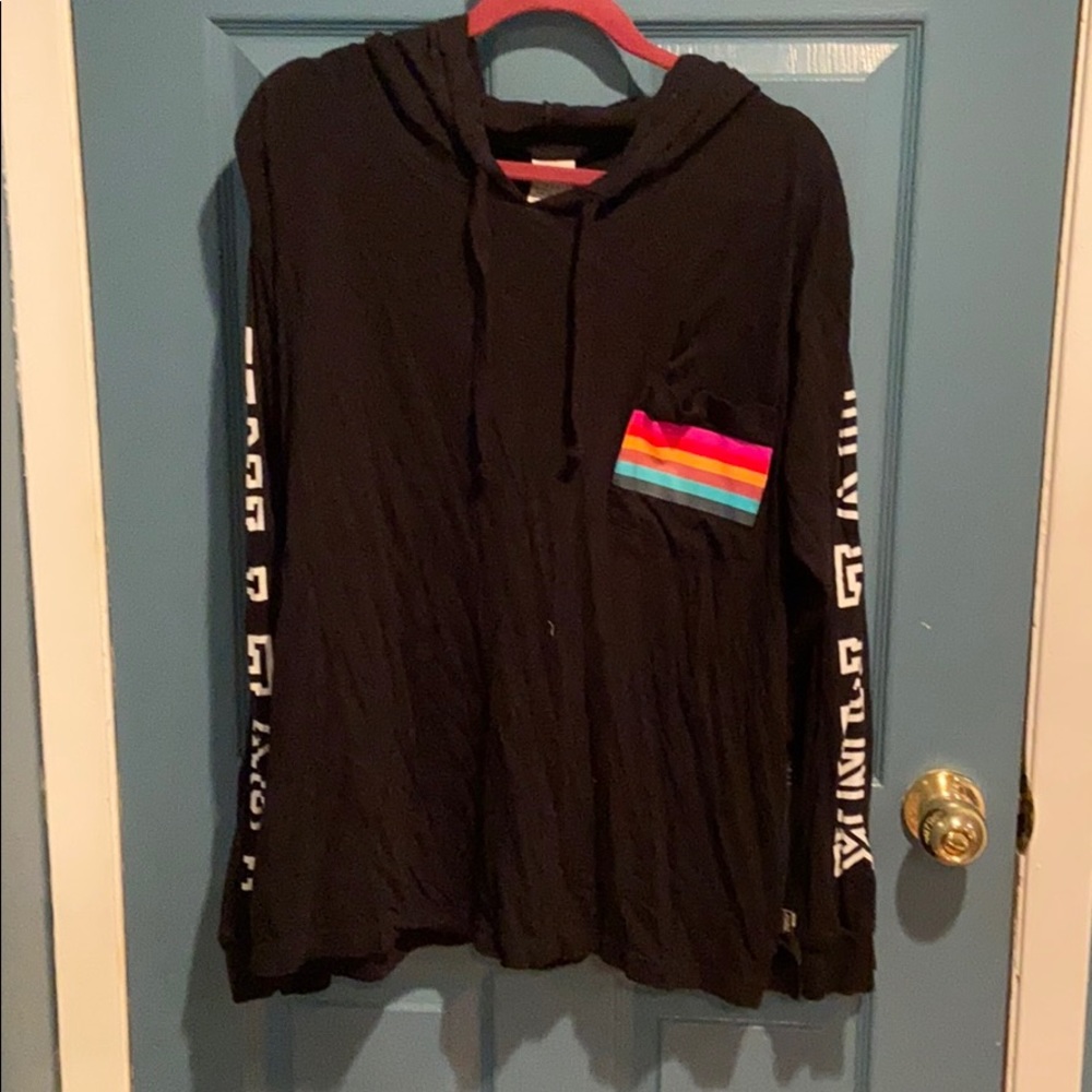 Black long sleeved Pink hoodie